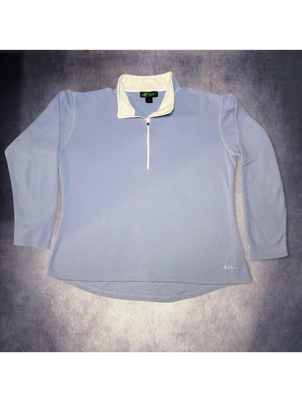 Vintage y2k Women's Eastern Mountain Sports light blue quarter zip sweatshirt